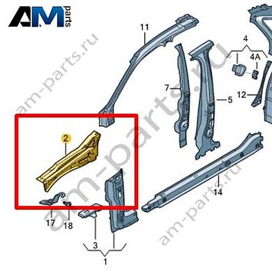 Лонжерон Volkswagen Jetta VII 2020-2024 17A810135Купить лонжерон 17A810135 Фольксваген Джетта VII 2020-2024- спец. Цена