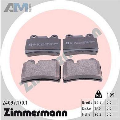Задние тормозные колодки ZIMMERMANN 24097.170.1 на Volkswagen Touareg I (2003-2010)
