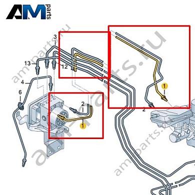 Тормозная трубка от главного тормозного цилиндра к гидросистеме VAG 1EC614739BКупить тормозную трубку от главного тормозного цилиндра к гидросистеме 1EC614739B на Фольксваген/Ауди/Шкоду- выгодные цены