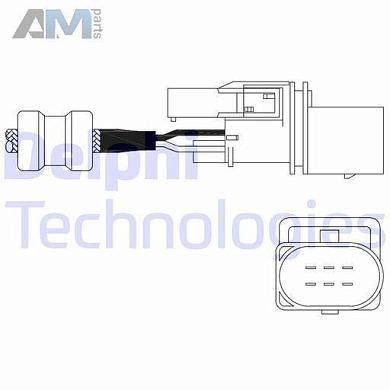 Лямбда-зонд перед катализатором (ES1101412B1) DELPHI для Volkswagen Passat B5 (1997-2005)