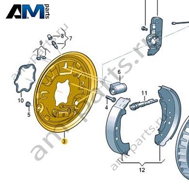 Тормозной щит Volkswagen id3 2020-2024 1EA609426AКупить тормозной щит 1EA609426A для Фольксваген id3 2020-2024- спец. Цена