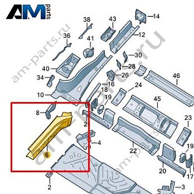 Лонжерон для днища Volkswagen id3 2020-2024 1EA803714Купить лонжерон для днища 1EA803714 Фольксваген id3 2020-2024- акция