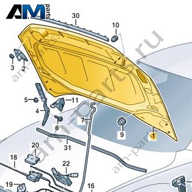 Капот Volkswagen T-Roc 2018-2024 2GA823031AКупить капот 2GA823031A Фольксваген Т-рок 2018-2024- минимальная цена