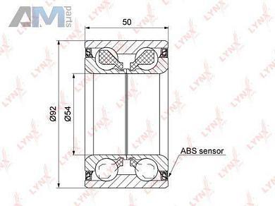 Подшипник ступицы передний с ABS LYNX для Mercedes CLS-klasse 2010-2017 II (C218) WB-1423