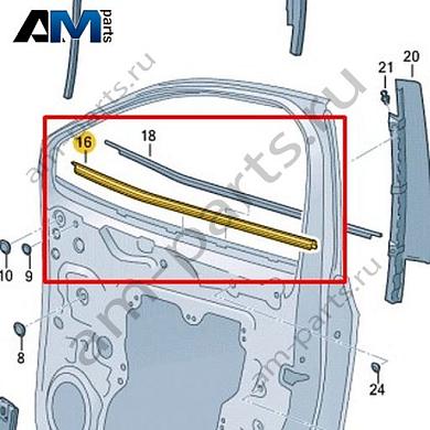 Уплотнитель паза стекла Volkswagen id4/id5 2021-2024 11A837479AКупить уплотнитель паза стекла 11A837479A Фольксваген id4/id5 2021-2024- спец. Цена