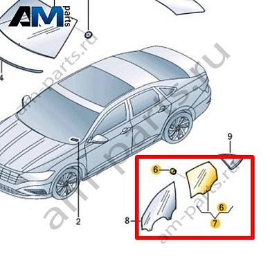 Стекло двери заднее правое Volkswagen Jetta VII 2020-2024 17A845026CКупить стекло двери заднее правое 17A845026C для Фольксваген Джетта VII 2020-2024- минимальная цена