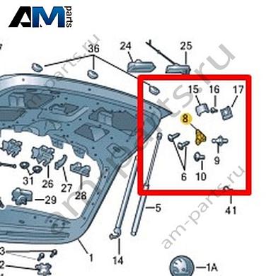 Опора газового упора Volkswagen Taos 2021-2023 2GL827428CКупить опору газового упора 2GL827428C на Фольксваген Таос 2021-2023- гарантия наличия