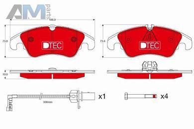 Передние керамические тормозные колодки TRW GDB1768DTE на Audi A4 (B8) 2008-2012