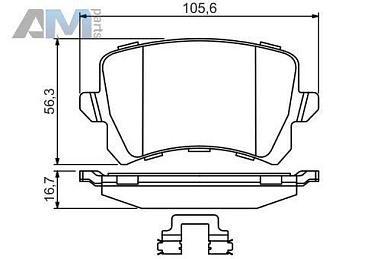 Задние тормозные колодки BOSCH 0986494626 на Volkswagen CC (2008-2018)