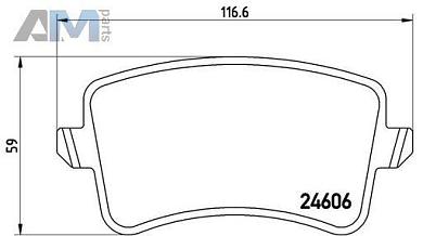 Задние керамические тормозные колодки BREMBO P85099X на Audi A4 (B8) 2008-2012