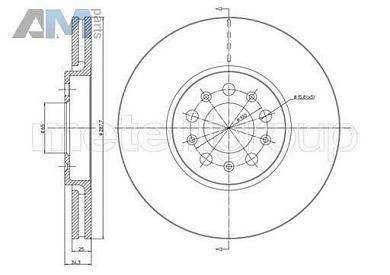 Передние тормозные диски CIFAM 800365C на Audi A1 (8X) 2011-2018