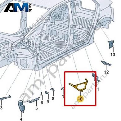 Часть стойки В Volkswagen id3 2020-2024 10A864016Купить часть стойки В 10A864016 Фольксваген id3 2020-2024 по минимальной цене