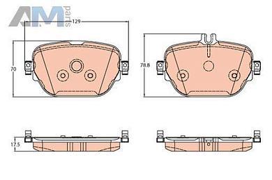 Задние керамические колодки (GDB2191) TRW на Mercedes E-Class W213 E200D/E200