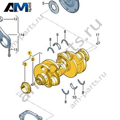 Коленчатый вал VAG 059105019CHКупить коленчатый вал 059105019CH Фольксваген/Ауди/Шкода- спец. Цена
