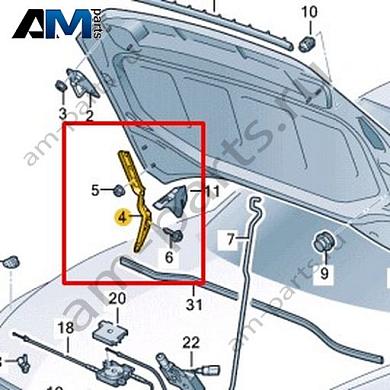 Петля капота правая Volkswagen T-Roc 2018-2024 2GA823302BКупить петлю капота правую 2GA823302B на Фольксваген Т-рок 2018-2024 по минимальной цене