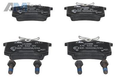 Задние керамические тормозные колодки ATE 13.0470-2886.2 на Audi A4 (B7) 2005-2009