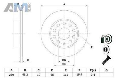 Задние тормозные диски BOSCH 0986479155 на Skoda 3T (2008-2015)