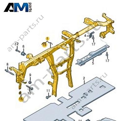 Поперечина передней панели VAG 1T4857017DКупить поперечину передней панели 1T4857017D на Фольксваген/Ауди/Шкоду- минимальная цена