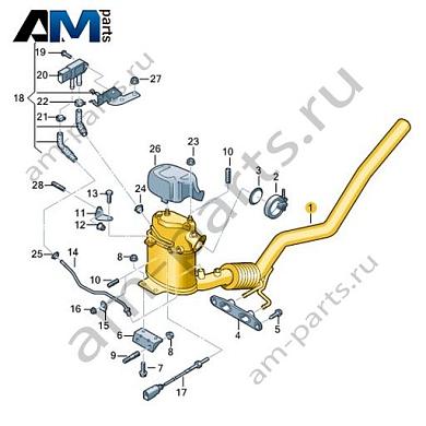 Труба выпуска ОГ с сажевым фильтром и нейтрализатором VAG 1K0254706FXКупить трубу выпуска ОГ с сажевым фильтром и нейтрализатором 1K0254706FX Фольксваген/Ауди/Шкода на выгодных условиях