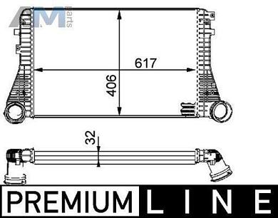 Интеркулер MAHLE/KNECHT (CI83000P) Volkswagen Tiguan I (2007-2011) 2.0 дизель