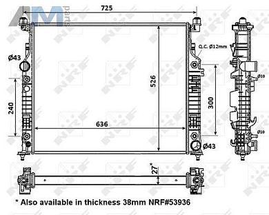 Радиатор охлаждения двигателя (NRF) 56074 для Mb ML 2005-2011 (W164) 350 (272 л.с.)
