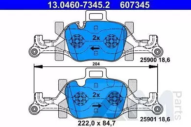 Передние тормозные колодки (13.0460-7345.2) ATE для BMW 7 Серии (G11) 730i/d/dX
