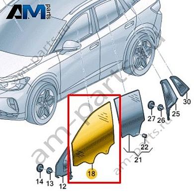 Стекло двери переднее левое Volkswagen id4/id5 2021-2024 11A845201Купить стекло двери переднее левое 11A845201 на Фольксваген id4/id5 2021-2024- выгодные цены