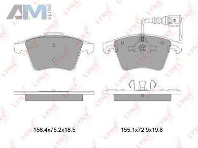 Колодки тормозные передние LYNX для Transporter BD-8001