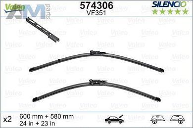 Комплект щеток стеклоочистителя (574306) VALEO для BMW 5 Серии (E60)