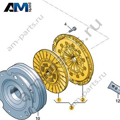 Комплект сцепления (диск/корзина) VAG 0CS141015EКупить комплект сцепления (диск/корзина) 0CS141015E для Фольксваген/Ауди/Шкода по минимальной цене