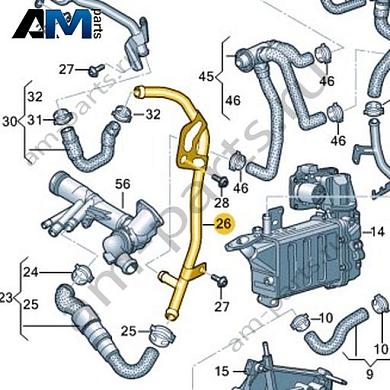 Трубопровод системы охлаждения VAG 04L121398Купить трубопровод системы охлаждения 04L121398 на Фольксваген/Ауди/Шкоду- выгодные цены