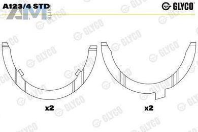 Комплект упорных шайб GLYCO (A1234STD) Volkswagen B6 1.4 TSI (122 л.с.) CAXA