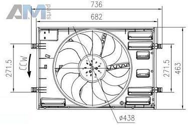 Вентилятор системы охлаждения (NRF) 47916 для  Volkswagen Multivan T6 (2019-2023) 2.0TDI (199 л.с.) CXEC
