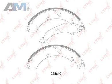 Задние барабанные колодки Поло Седан LYNXauto BS-8002