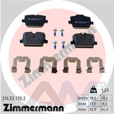 Задние тормозные колодки ZIMMERMANN (21433.170.2)  BMW 3 серии (G20/21) 330i/330iX