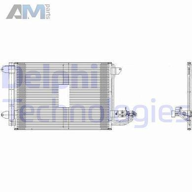Радиатор кондиционера DELPHI (TSP0225482) на Skoda Yeti (2009-2018) 1.8TSI