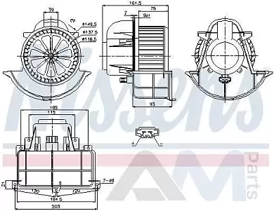 Вентилятор отопителя (87139) NISSENS для  Porsche Cayenne (2007-2010)