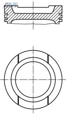 Поршень с кольцами MAHLE/KNECHT (0332000) для Volkswagen B6 (2005-2011) 1.6BSE (102л.с.)