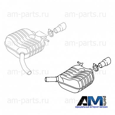Задняя часть глушителя (L) Фольксваген Пассат Б8 1.8TFSI (180 л.с.) 8T0253609BP