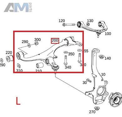 Рычаг передний левый A4633306901 для Mercedes G-class W463