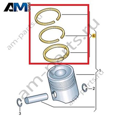Комплект поршневых колец VAG 03L198151EКупить комплект поршневых колец 03L198151E для Фольксваген/Ауди/Шкода- минимальная цена