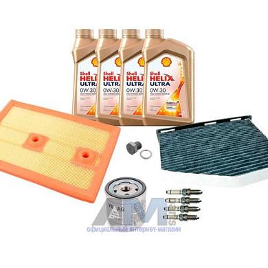 Комплект фильтров для ТО-2 Scirocco 1.4 TSI (CAXA) с маслом Shell 0W30
