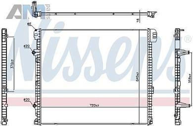 Дополнительный радиатор ОЖ (606979) NISSENS на Volkswagen Crafter (2017-2024) 2.0TDI