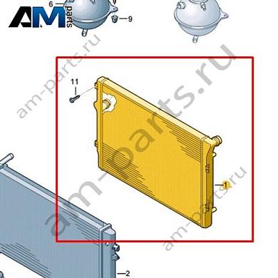Дополнительный радиатор ОЖ VAG 1K0121253BLКупить дополнительный радиатор ОЖ 1K0121253BL для Фольксваген/Ауди/Шкода- акция