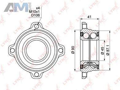 Подшипник ступицы задний с ABS LYNX для BMW 5 серия (E60 ) 2003-2009 WB-1005