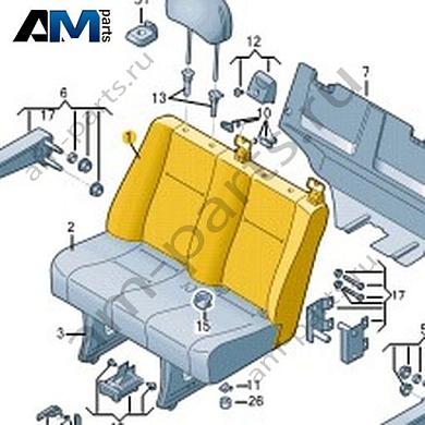 Подушка спинки с обивкой Volkswagen Crafter 2012-2016 2E0883805MКупить подушку спинки с обивкой 2E0883805M для Фольксваген Крафтер 2012-2016- спец. Цена