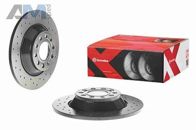 Задние перфорированные тормозные диски BREMBO 08.8843.2X Audi A6 (С6) 2004-2011