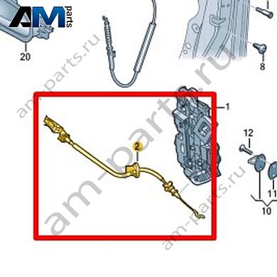Трос замка передней двери Volkswagen Taos 2021-2023 2GL837085Купить трос замка передней двери 2GL837085 для Фольксваген Таос 2021-2023- акция