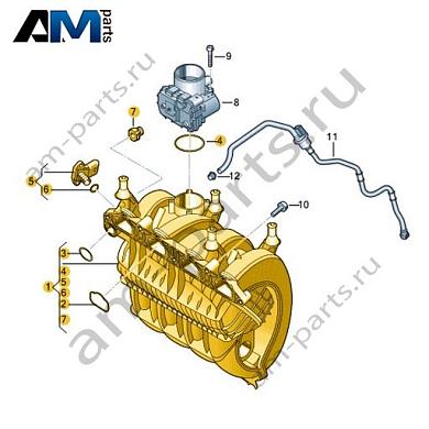 Впускной коллектор Шкода Октавия А8 1.6SRE(110л.с.) 04E129712AT
