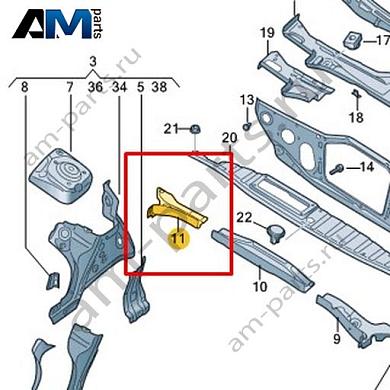 Водоотводящий короб Volkswagen id3 2020-2024 1EA805398Купить водоотводящий короб 1EA805398 на Фольксваген id3 2020-2024 на выгодных условиях